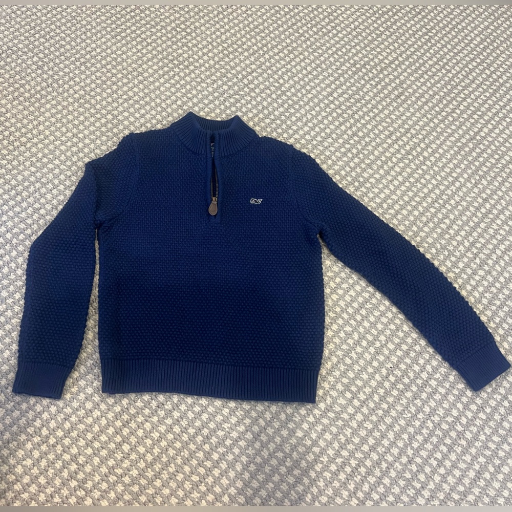 Vineyard Vines Kids Navy Blue Textured Sweater